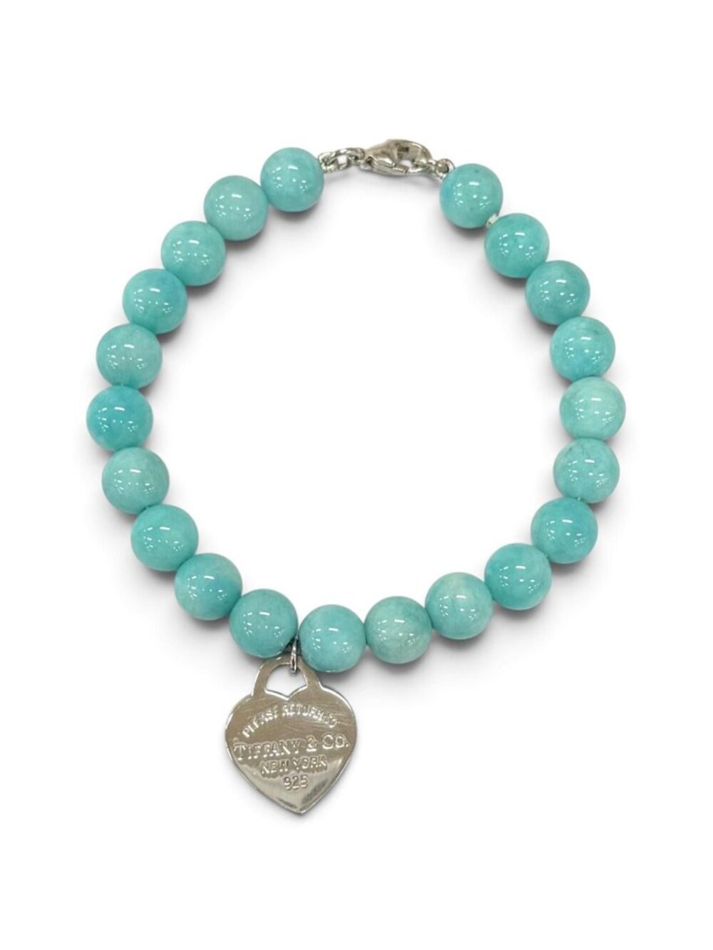 Tiffany & Co Amazonite 925 Return to Tiffany Bracelet Blue Silver HardWear